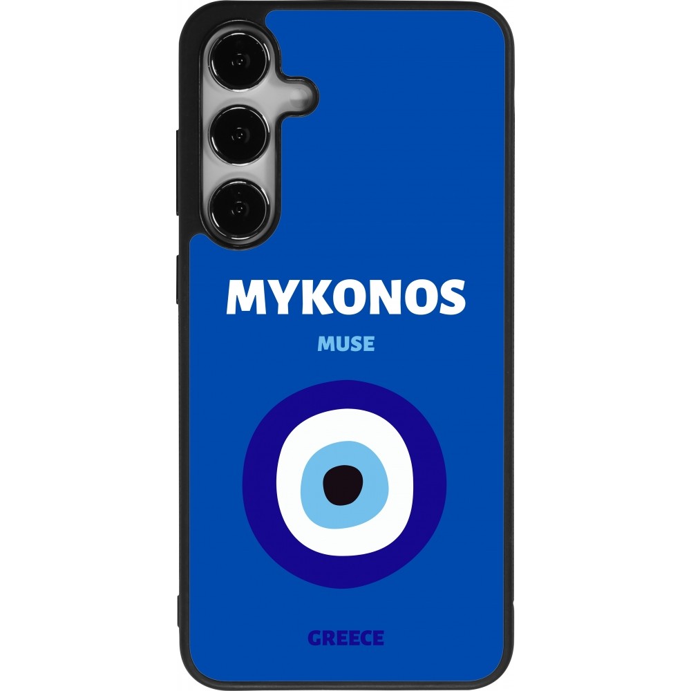 Coque Samsung Galaxy S24+ - Silicone rigide noir Pop Summer Destination Mykonos