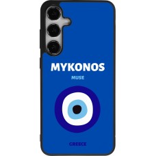 Coque Samsung Galaxy S24+ - Silicone rigide noir Pop Summer Destination Mykonos