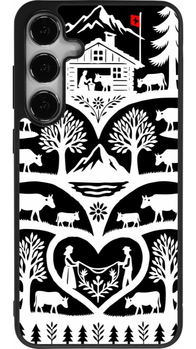 Coque Samsung Galaxy S24+ - Silicone rigide noir Poya Suisse 2 noir