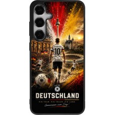 Coque Samsung Galaxy S24+ - Silicone rigide noir Football Allemagne splash 2026