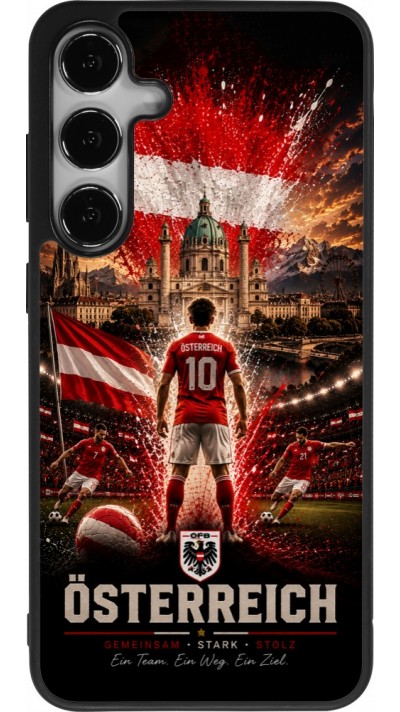 Coque Samsung Galaxy S24+ - Silicone rigide noir Football Autriche splash 2026