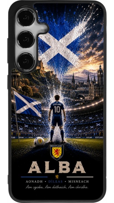 Coque Samsung Galaxy S24+ - Silicone rigide noir Football Écosse splash 2026