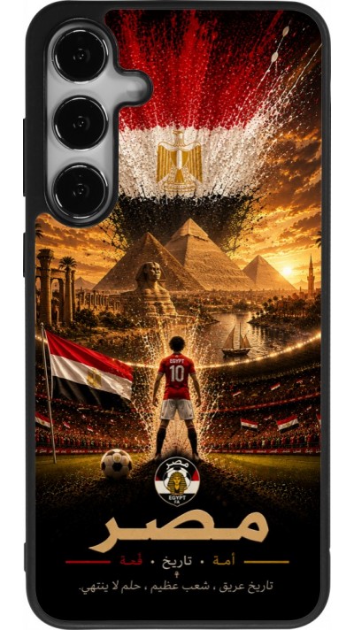 Coque Samsung Galaxy S24+ - Silicone rigide noir Football Égypte splash 2026