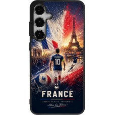 Coque Samsung Galaxy S24+ - Silicone rigide noir Football France splash 2026