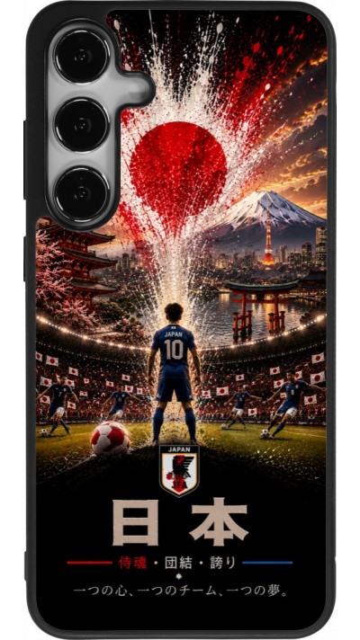 Coque Samsung Galaxy S24+ - Silicone rigide noir Football Japon splash 2026