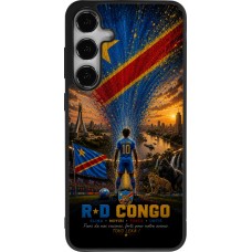Coque Samsung Galaxy S24+ - Silicone rigide noir Football République démocratique du Congo splash 2026