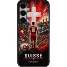 Coque Samsung Galaxy S24+ - Silicone rigide noir Football Suisse splash 2026