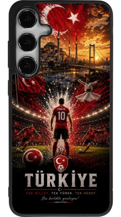 Coque Samsung Galaxy S24+ - Silicone rigide noir Football Turquie splash 2026