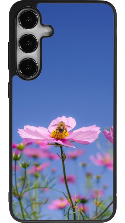 Coque Samsung Galaxy S24+ - Silicone rigide noir Bee on a flower 2026