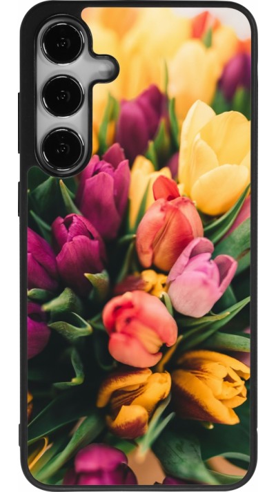 Coque Samsung Galaxy S24+ - Silicone rigide noir Bouquet of tulips 2026