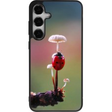 Coque Samsung Galaxy S24+ - Silicone rigide noir Ladybird on a mushroom 2026