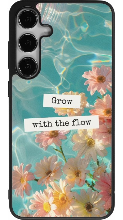 Coque Samsung Galaxy S24+ - Silicone rigide noir Summer 2025 Grow with the flow