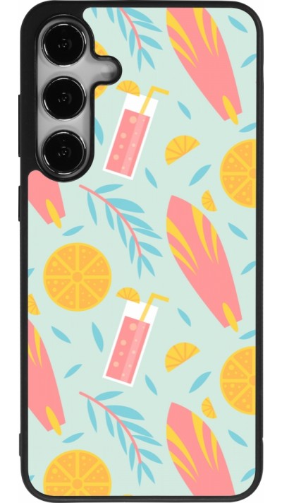Coque Samsung Galaxy S24+ - Silicone rigide noir Summer 2025 Pattern citron