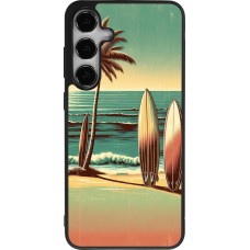 Coque Samsung Galaxy S24+ - Silicone rigide noir Surf Paradise