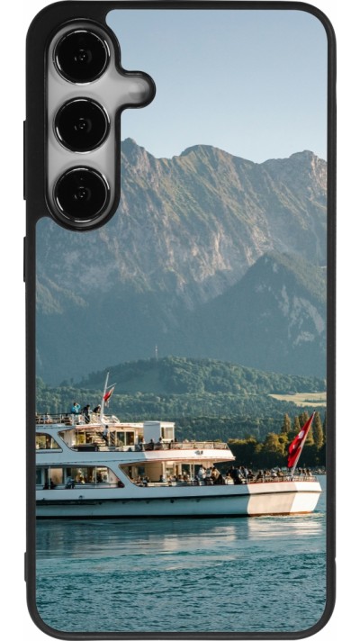 Samsung Galaxy S24+ Case Hülle - Silikon schwarz  Nationalfeiertag Schweiz Bateau Leman
