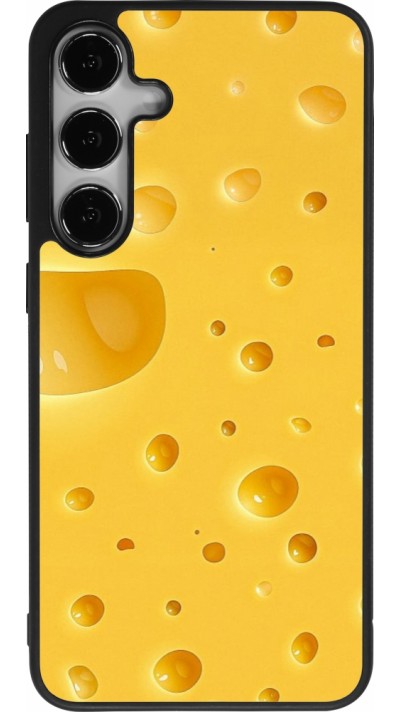 Samsung Galaxy S24+ Case Hülle - Silikon schwarz  Nationalfeiertag Schweiz Cheese