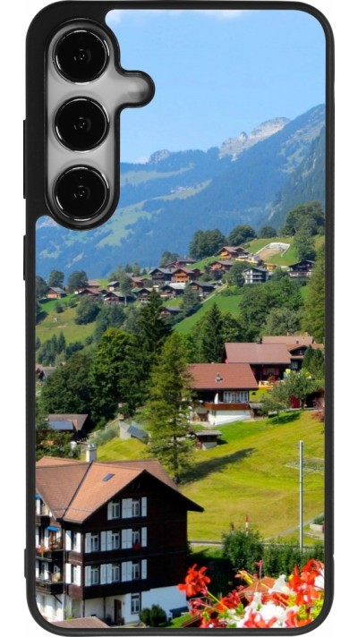 Samsung Galaxy S24+ Case Hülle - Silikon schwarz  Nationalfeiertag Schweiz Landschaft