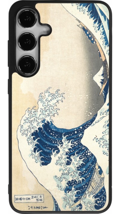 Coque Samsung Galaxy S24+ - Silicone rigide noir Tableau art - La Grande Vague de Kanagawa - Hokusai