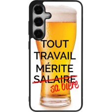 Coque Samsung Galaxy S24+ - Silicone rigide noir Tout travail mérite sa bière
