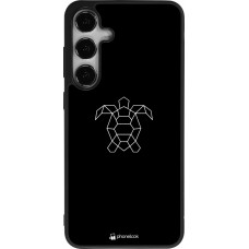 Coque Samsung Galaxy S24+ - Silicone rigide noir Turtles lines on black