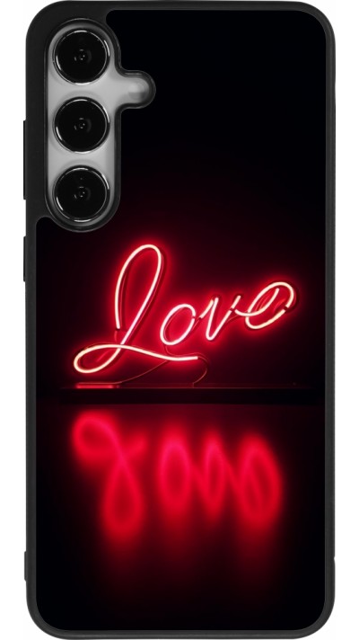 Samsung Galaxy S24+ Case Hülle - Silikon schwarz Valentine 2025 Neon Liebe