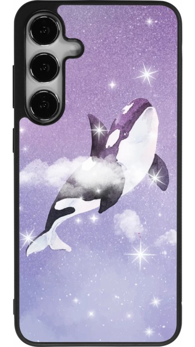Samsung Galaxy S24+ Case Hülle - Silikon schwarz Whale in sparking stars