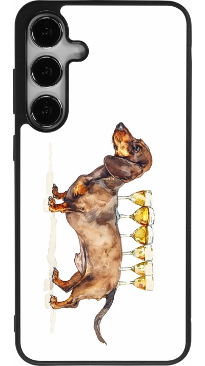 Samsung Galaxy S24+ Case Hülle - Silikon schwarz Wine Teckel