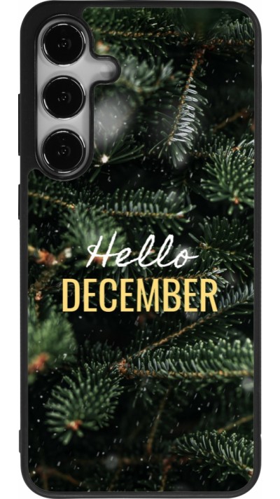 Coque Samsung Galaxy S24+ - Silicone rigide noir Winter 25 Winter hello december