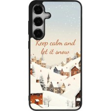 Coque Samsung Galaxy S24+ - Silicone rigide noir Winter 25 Winter Keep calm and let it snow