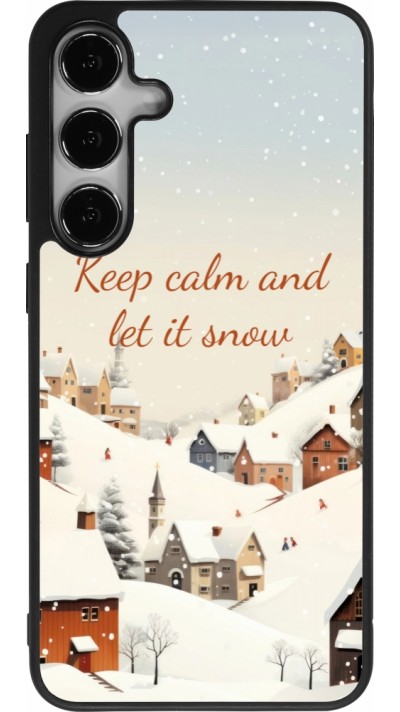 Coque Samsung Galaxy S24+ - Silicone rigide noir Winter 25 Winter Keep calm and let it snow