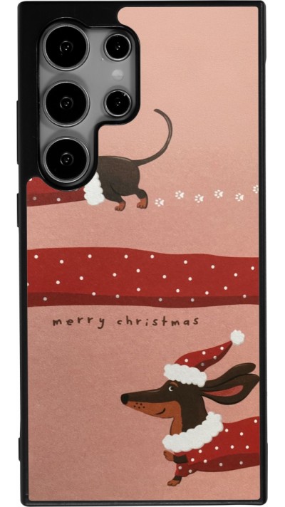 Coque Samsung Galaxy S24 Ultra - Silicone rigide noir Christmas 25 Teckel Merry Xmas
