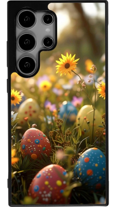 Coque Samsung Galaxy S24 Ultra - Silicone rigide noir Easter 2026 Decorated eggs