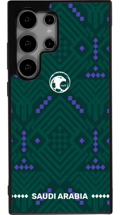 Coque Samsung Galaxy S24 Ultra - Silicone rigide noir Maillot de football Arabie saoudite 2026 personnalisable