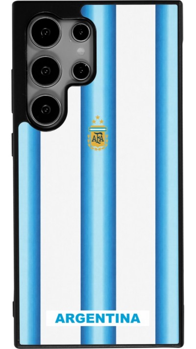 Coque Samsung Galaxy S24 Ultra - Silicone rigide noir Maillot de football Argentine 2026 personnalisable