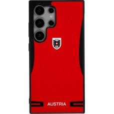 Coque Samsung Galaxy S24 Ultra - Silicone rigide noir Maillot de football Autriche 2026 personnalisable