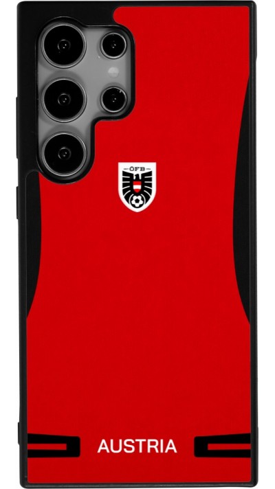 Coque Samsung Galaxy S24 Ultra - Silicone rigide noir Maillot de football Autriche 2026 personnalisable