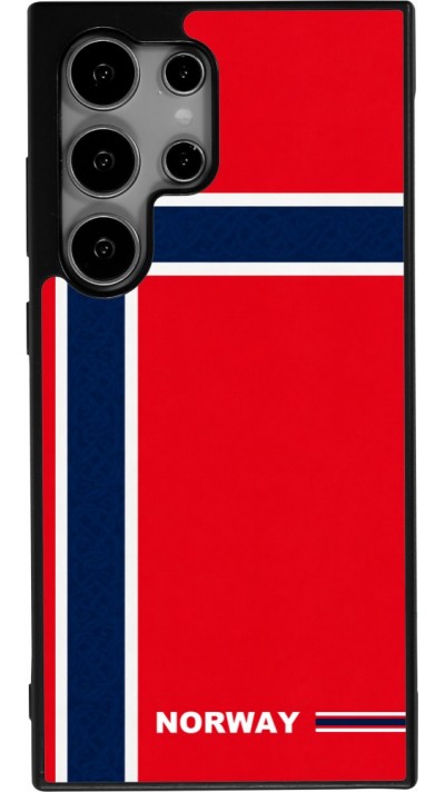 Coque Samsung Galaxy S24 Ultra - Silicone rigide noir Maillot de football Norvège 2026 personnalisable