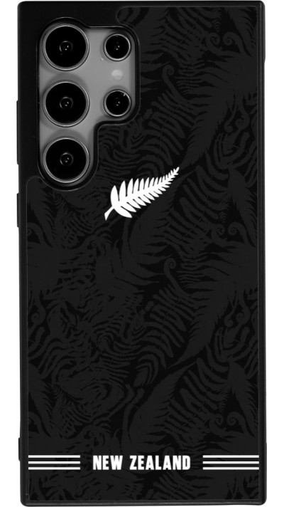 Coque Samsung Galaxy S24 Ultra - Silicone rigide noir Maillot de football Nouvelle-Zélande 2026 personnalisable