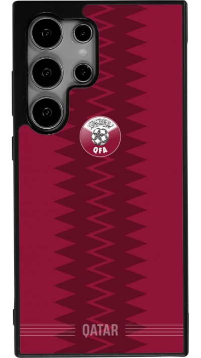 Coque Samsung Galaxy S24 Ultra - Silicone rigide noir Maillot de football Qatar 2026 personnalisable