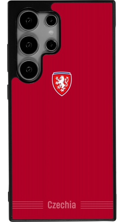 Coque Samsung Galaxy S24 Ultra - Silicone rigide noir Maillot de football Répuplique Tchèque 2026 personnalisable