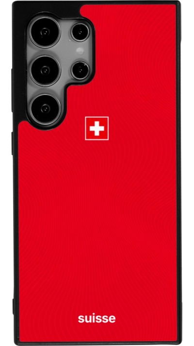 Coque Samsung Galaxy S24 Ultra - Silicone rigide noir Maillot de football Suisse 2026 personnalisable