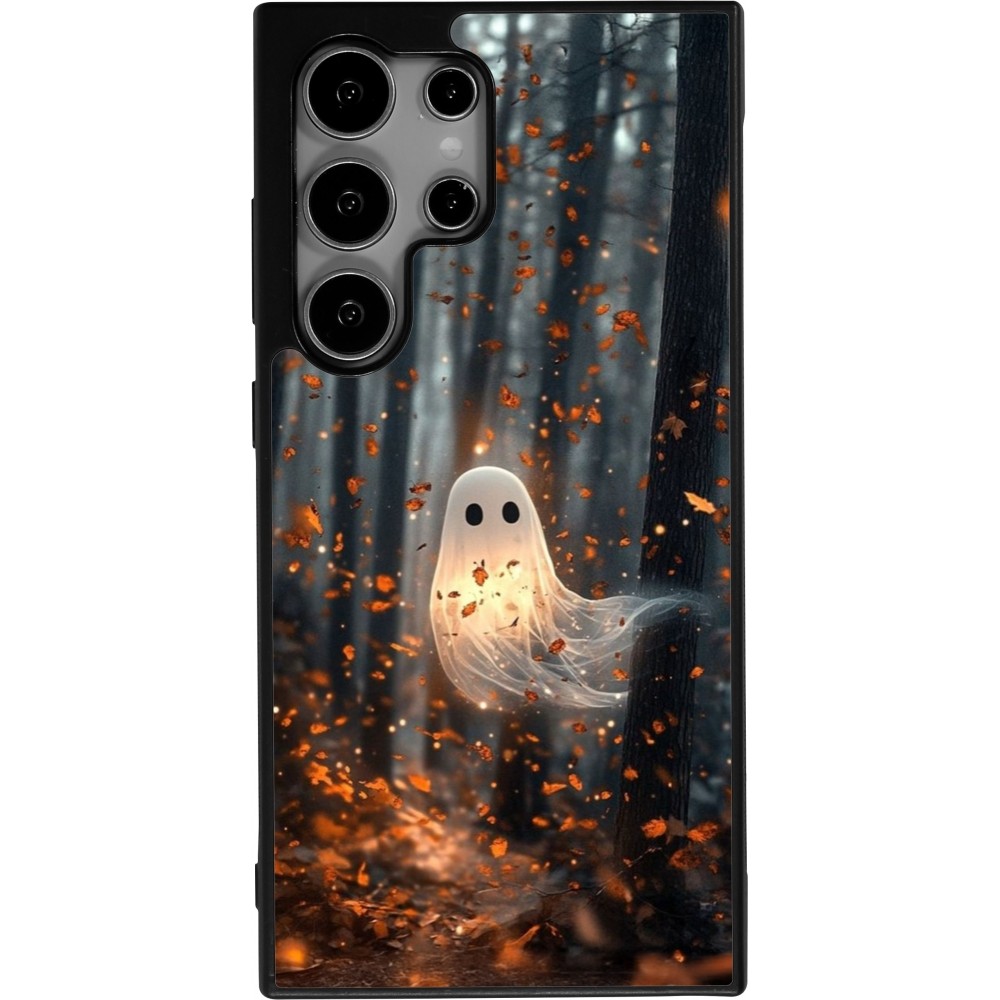 Coque Samsung Galaxy S24 Ultra - Silicone rigide noir Halloween 2025 Ghost in the forest