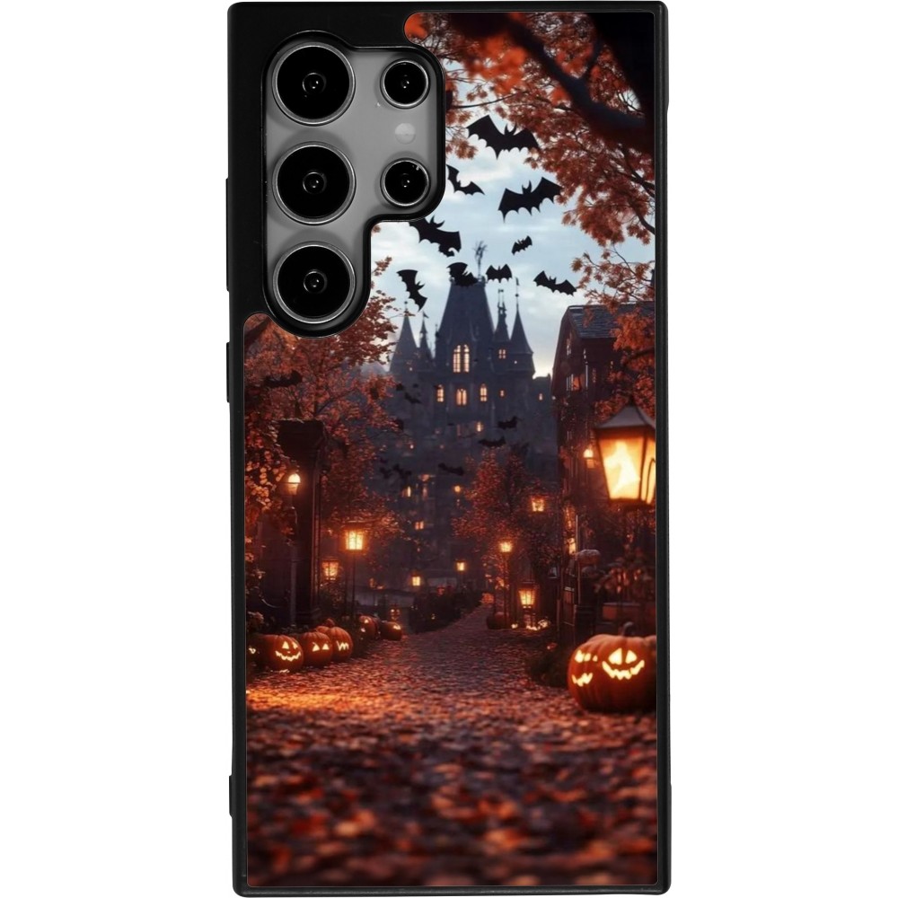 Coque Samsung Galaxy S24 Ultra - Silicone rigide noir Halloween 2025 Haunted house