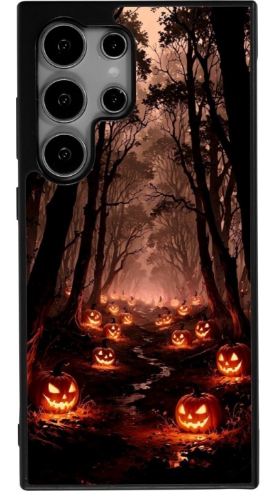 Coque Samsung Galaxy S24 Ultra - Silicone rigide noir Halloween 2025 Road of Terrifying Pumpkins
