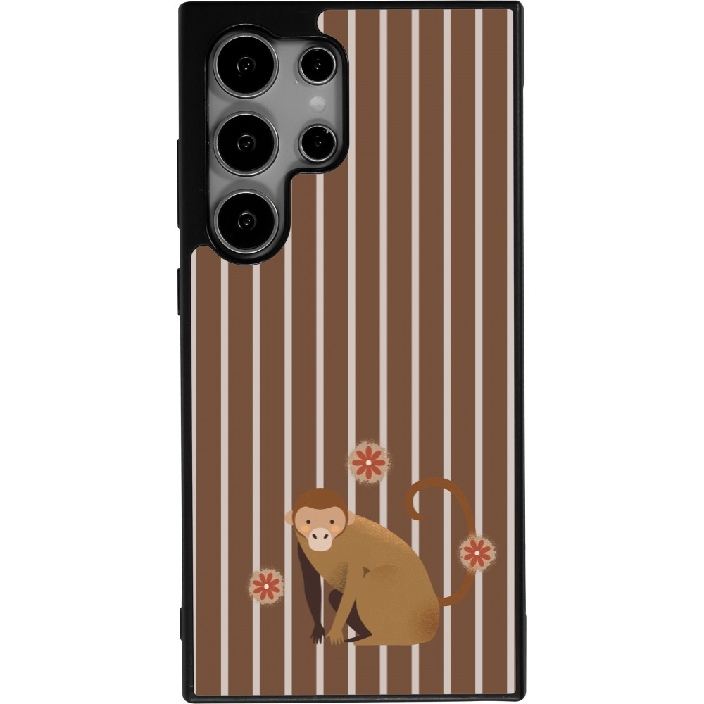 Coque Samsung Galaxy S24 Ultra - Silicone rigide noir Monkey with stripes