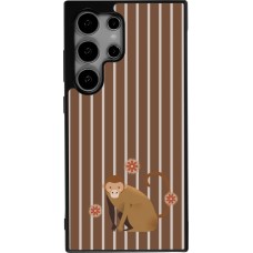 Coque Samsung Galaxy S24 Ultra - Silicone rigide noir Monkey with stripes