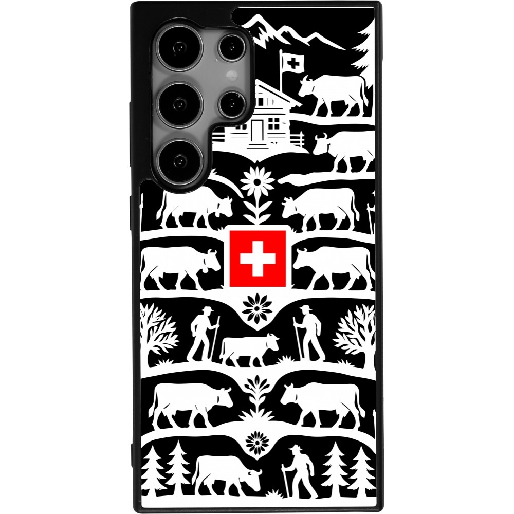 Coque Samsung Galaxy S24 Ultra - Silicone rigide noir Poya Suisse 3 noir