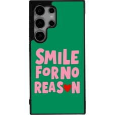 Coque Samsung Galaxy S24 Ultra - Silicone rigide noir Smile for no reason 2026