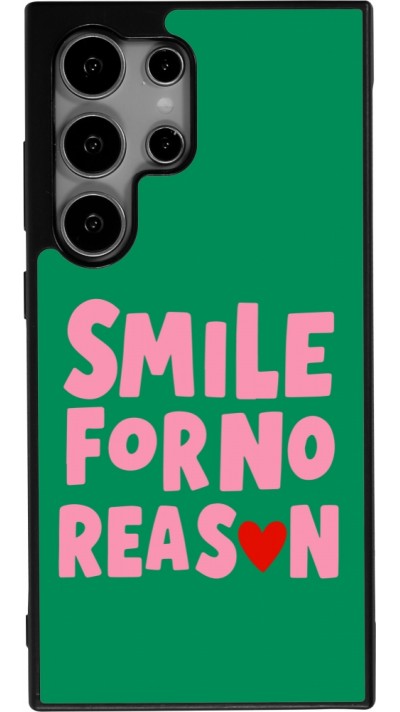 Coque Samsung Galaxy S24 Ultra - Silicone rigide noir Smile for no reason 2026