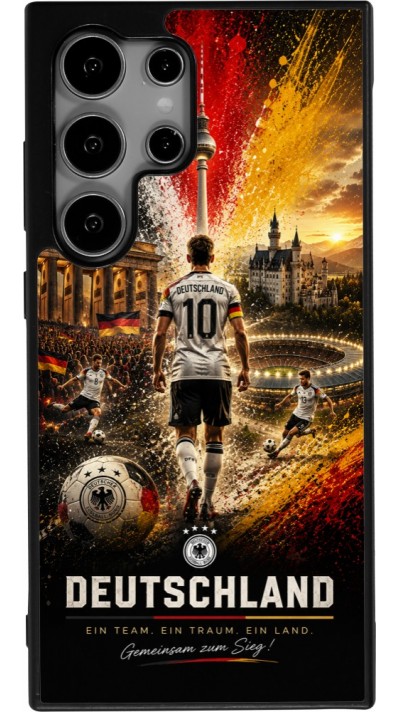 Coque Samsung Galaxy S24 Ultra - Silicone rigide noir Football Allemagne splash 2026